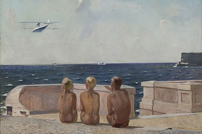 Aleksandr Deineka. Futuri aviatori, 1938olio su tela, cm 131,5 х 160Galleria Statale Tret’jakov, Mosca