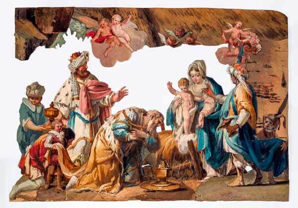 Francesco Londonio, Presepe, Adorazione dei magi, cm. 58 x 80 - Il presepe Londonio